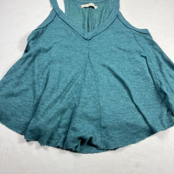 We The Free People Crush On You Tank Top Teal Sleeveless V-Neck Relaxed Fit M - Picture 2 of 10